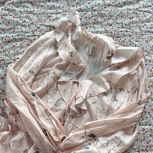 H&M Pink Floral Long Sleeve Mini Dress